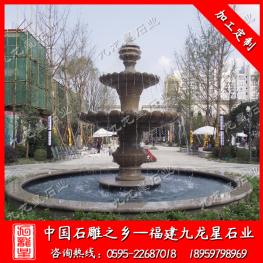 石雕水缽 水景流水雕塑 石材噴泉價(jià)格