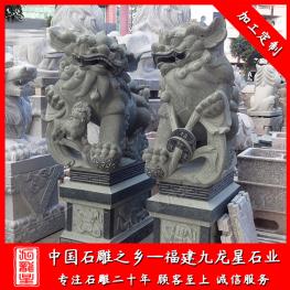 石雕獻錢獅擺放門口 祠堂門口石獅子廠家批發(fā)