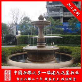銹石水缽噴泉廠家 設(shè)計(jì)小區(qū)黃銹石噴泉水景